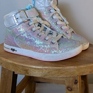 Skechers Kids Glitter High-Top Sneakers - Silver